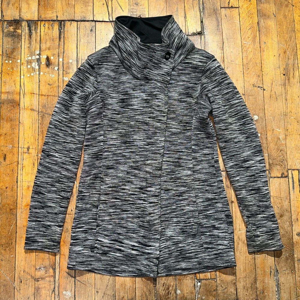 Avalanche Jacket Women's S Gray Heathered Diagonal‎ Long Sleeve Mock Neck Zip Up